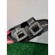 Mules claquettes GEOX Cuir Noir boucle strass fantaisie D45Y3A BRIONIA R