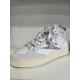 Basket montante BRAGA B461 Cuir Blanc Glitter paillettes Vert d'eau SEMERDJIAN SMR23