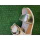 Sandale MEPHISTO Femme LEANDRE Blanc Or compensée boucle fantaisie scratchs semelle liège BIOSOFT