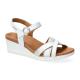 Sannales YRENA compenséesFemme MEPHISTO Cuir Blanc/Argent Silk/7830 RE 21968/CH 9568/White
