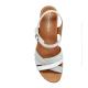 Sannales YRENA compenséesFemme MEPHISTO Cuir Blanc/Argent Silk/7830 RE 21968/CH 9568/White