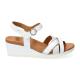 Sannales YRENA compenséesFemme MEPHISTO Cuir Blanc/Argent Silk/7830 RE 21968/CH 9568/White