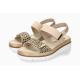 Sandale DOMINICA 30712/velc.p 1221B Light Sand taupe Lèopard MEPHISTO sport et dècontractè plateforme cuir Beige/Lèopard.