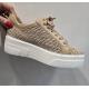Basket ITALIA Femme SOFTWAVES Raffia Beige/Camel lacet plat fantaisie Suprema Camel et Samira Camel semelle&#160;bloc &#233;paisse 

