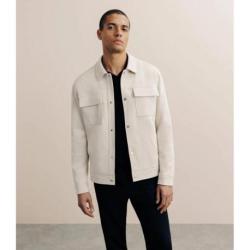 Blouson col chemise suédine écru IZAC