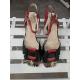 Nu- pieds femme, talon détaché de 4,5cm fantaisie, bicolore LAISSER Noir/Rouge METAMORF'OSE