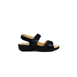 Nu pied confortable sandale femme Cuir MARINE MEPHISTPO Mobils Ergonomic GETHA ARTESIA SILK/NAVY