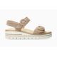 Sandales MEPHISTO Cuir Beige CLARA 2 boucles fantaisie avec scratch semelle amovible MOBIL’S
