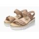 Sandales MEPHISTO Cuir Beige CLARA 2 boucles fantaisie avec scratch semelle amovible MOBIL’S