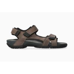 Sandales nu pieds MEPHISTO Cuir taupe BRICE homme 3 fermetures scratchs semelle accroche