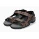 Sandales nu pieds MEPHISTO Cuir taupe BRICE homme 3 fermetures scratchs semelle accroche