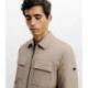 Blouson col chemise beige