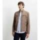 Blouson motard taupe