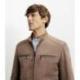 Blouson motard taupe