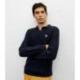 Pull col polo ouvert jeux de points marine
