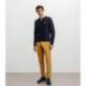 Pull col polo ouvert jeux de points marine
