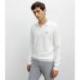 Pull col polo ouvert jeux de points écru