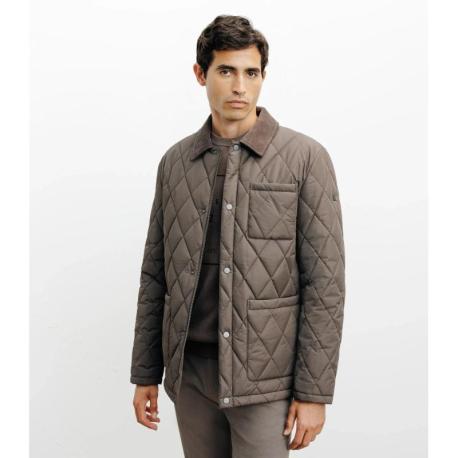 Blouson col chemise taupe IZAC