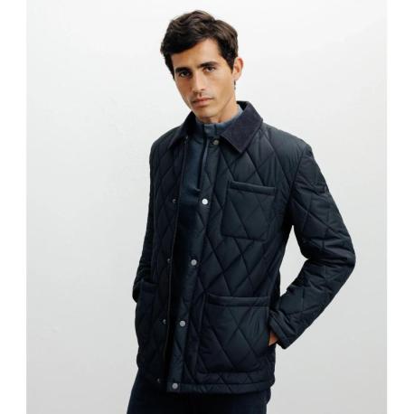 Blouson col chemise marine IZAC