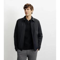 Blouson col chemise noir IZAC