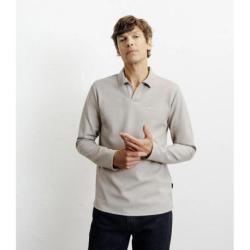 Polo col ouvert manches longues beige IZAC