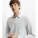 Polo col ouvert manches longues gris chiné IZAC