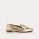 MOCASSINS HEMA Cuir DORE plat, souple REQINS Mors plat cuir