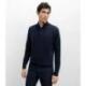Pull col montant 100% cachemire marine