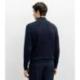 Pull col montant 100% cachemire marine