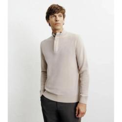 Pull col montant 100% cachemire BEIGE