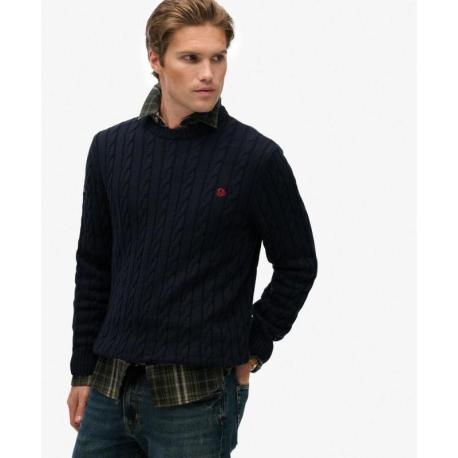 Pull Maille Torsadée – Coton Bio – Superdry  Pull Col Rond Original & Vintage