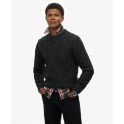 Pull Maille Torsadée – Style Héritage – Superdry  Pull Col Rond Cable Knit – Look Vintage