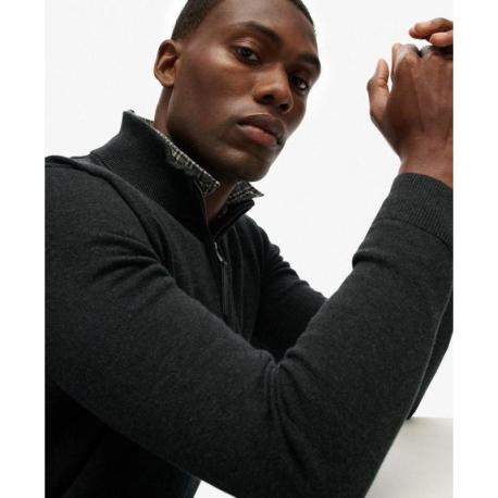 Pull Demi-Zip Premium – Coton Bio – Superdry Studios  Studios Cotton Half Zip – Coupe Slim