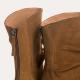 Boots femme plate  DUNK - REQINS Cuir velours noisette entrée par l’arrière avec le zip avec petite tirette