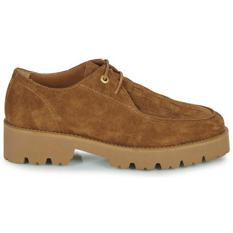 Derbies FOUGUE  Cuir croûte de cuir Camel JB MARTIN semelle crantée à lacet Femme
