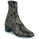 Bottines LOU Cuir façon reptile Noir/beigne ST PYTHON talon 4,5 cm JB MARTIN Femme