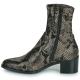 Bottines LOU Cuir façon reptile Noir/beigne ST PYTHON talon 4,5 cm JB MARTIN Femme