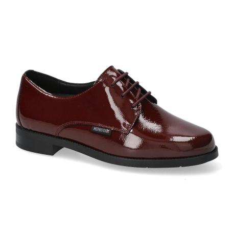 Derbys NINNA Cuir Vernis Oxblood Bordeaux MEPHISTO lacet talon détachè semelle non amovible