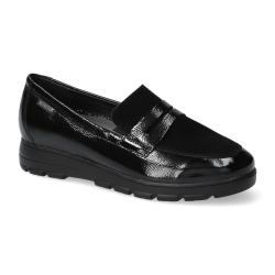 Mocassin MEPHISTO compensé Cuir Vernis Noir/ Daim Noir SOFT AIR Semelle amovible CARIMA