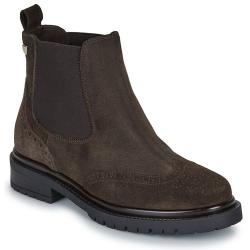 Boot's OTTAWA croûte Marron Chocolat chelsea femme moderne tirette pour enfiler et logo doré JB MARTIN en haut de tige