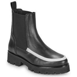 Boot's chelsea FRANKIE Cuir noir/Blanc femme moderne branché JB MARTIN tirette pour enfiler