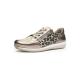 Baskets fantaisies ARA SHOES Cuir Beige Metal leopard Cashmire OSAKA Lacet + zip 12-64587-05 semelle amovible