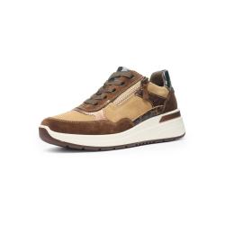 Baskets 12-57702-26 GARDA Marron/Gold femme compensée zip + lacet fantaisie ARA SHOES