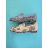 Moccasins Elle gants SOFTWAVES Cuir imprimé Rose Nude motifs fleurs 9.10.14 tout Cuir Semelle amovible existe en demi pointure S