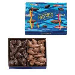 Boite de fritures de Paques au chocolat au lait ou noir 230g - Jeff de Bruges