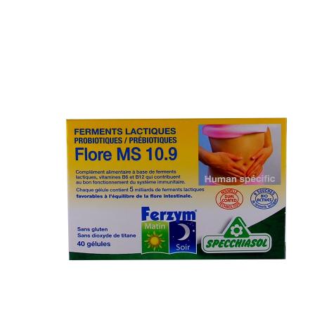 Ferzym Flore MS 10.9 - Flore Intestinale 40 gélules - Biothalassol