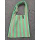 Sac tricot Vert/Taupe LOIS non doublé fermeture avec pression LOT83 Rayures