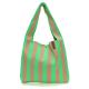 Sac tricot Vert/Taupe LOIS non doublé fermeture avec pression LOT83 Rayures