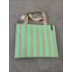 Grand sac SHOPPER LARA cabas LOT83 rayure ORANGE/ROSE  2 anses tricot non doublé fermeture par zip