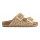 SLOFI Claquette Cuir/raphia 2 boucles Cuir/Raphia Natural COLORS OF CALIFORNIA HC.BIO609